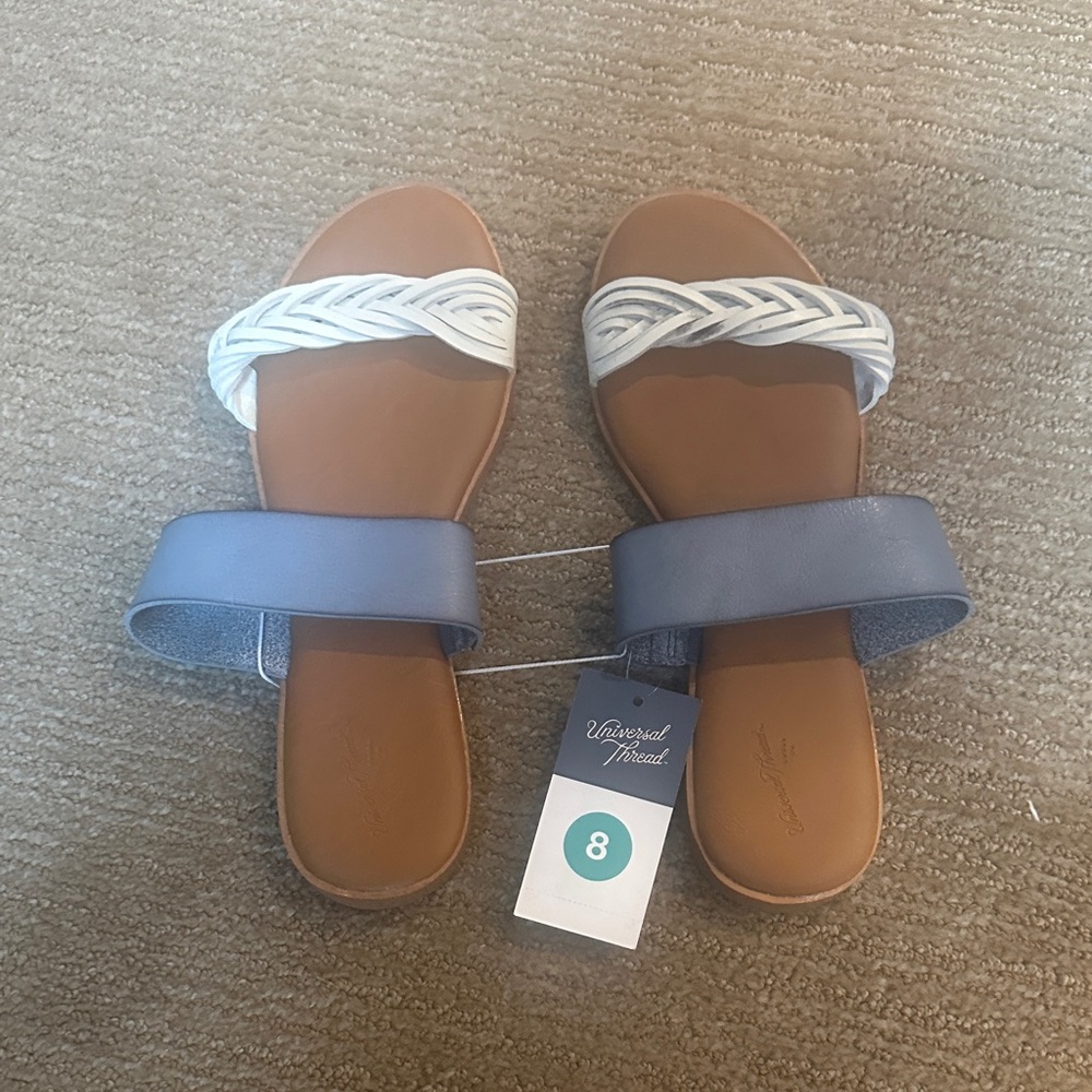 Universal Thread Women's Blue and White Braided Sandals